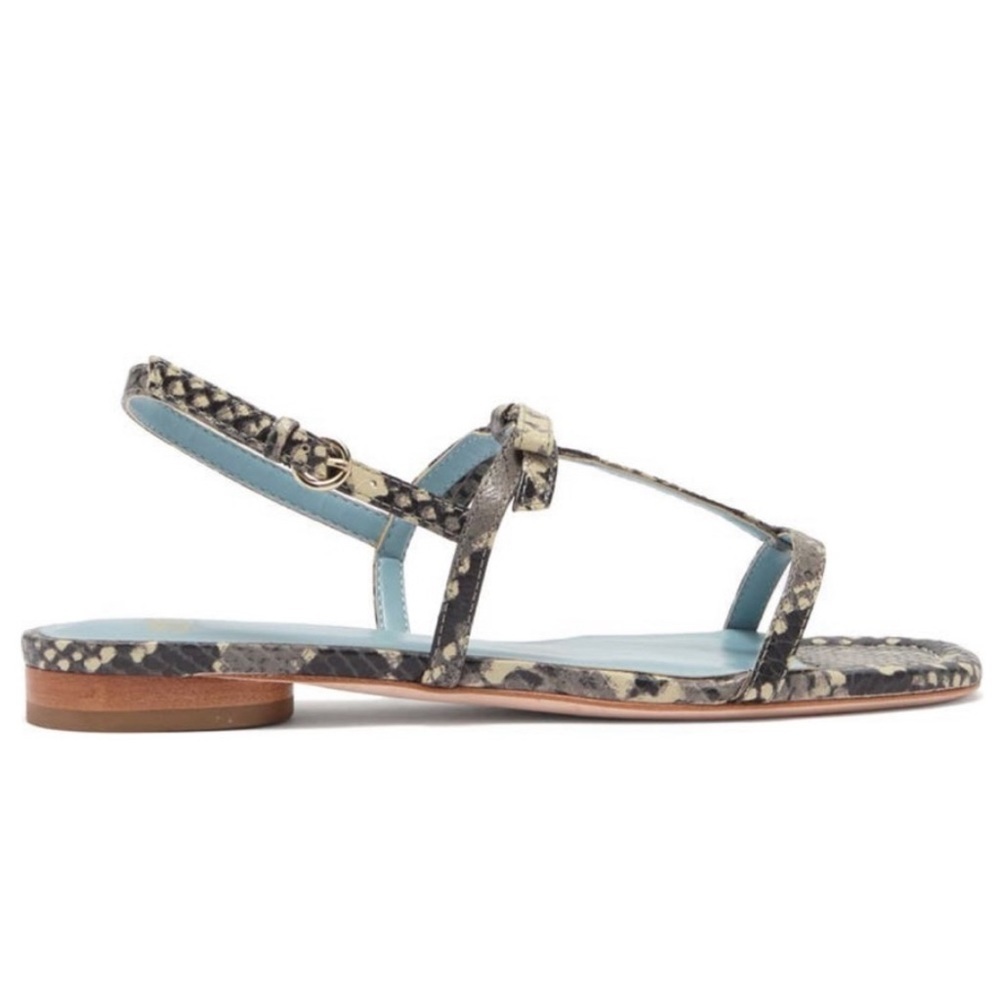 NWOB $258 Frances Valentine NewYork Lily Snake Print Leather Sandals Size 8 - Picture 2 of 7